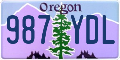 OR license plate 987YDL