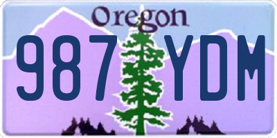 OR license plate 987YDM