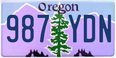 OR license plate 987YDN
