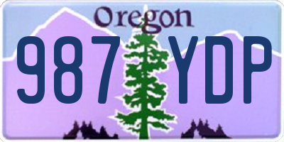 OR license plate 987YDP