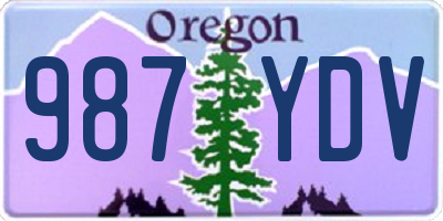 OR license plate 987YDV