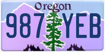 OR license plate 987YEB