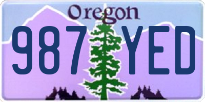 OR license plate 987YED