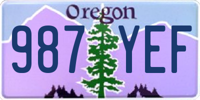 OR license plate 987YEF