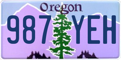 OR license plate 987YEH