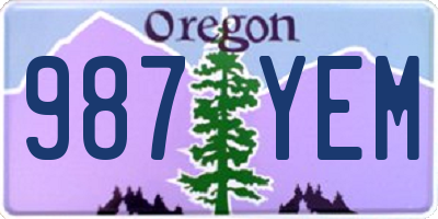 OR license plate 987YEM