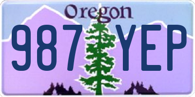 OR license plate 987YEP