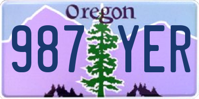 OR license plate 987YER