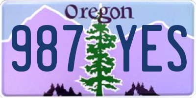 OR license plate 987YES