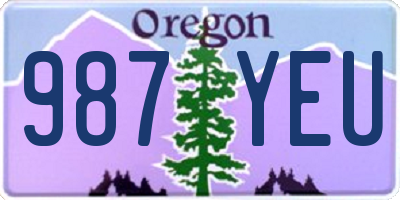 OR license plate 987YEU