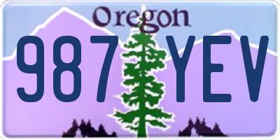 OR license plate 987YEV