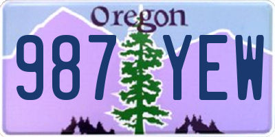 OR license plate 987YEW