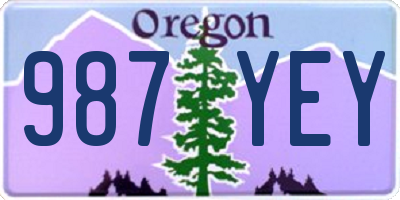 OR license plate 987YEY