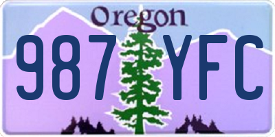 OR license plate 987YFC