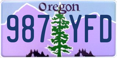OR license plate 987YFD
