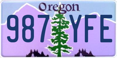 OR license plate 987YFE