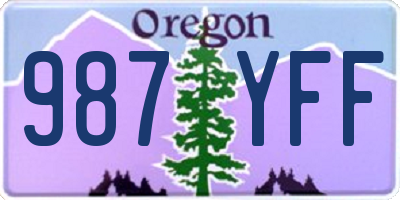 OR license plate 987YFF