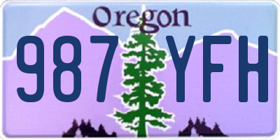 OR license plate 987YFH