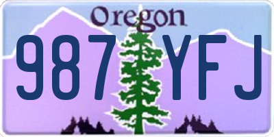 OR license plate 987YFJ
