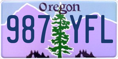 OR license plate 987YFL