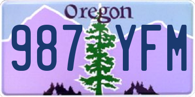 OR license plate 987YFM