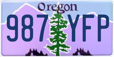 OR license plate 987YFP