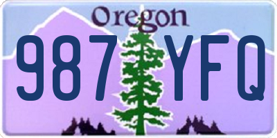 OR license plate 987YFQ
