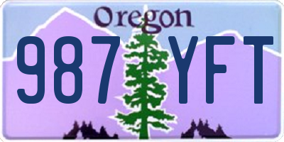 OR license plate 987YFT