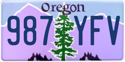 OR license plate 987YFV