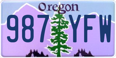 OR license plate 987YFW