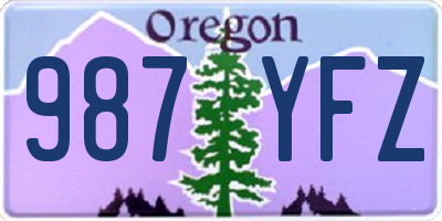OR license plate 987YFZ