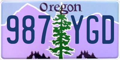 OR license plate 987YGD