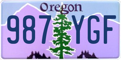 OR license plate 987YGF