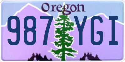 OR license plate 987YGI