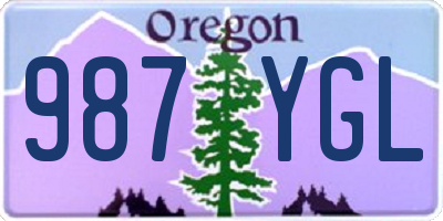 OR license plate 987YGL