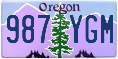 OR license plate 987YGM