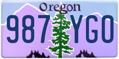 OR license plate 987YGO