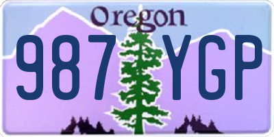 OR license plate 987YGP