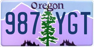 OR license plate 987YGT