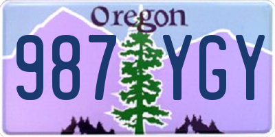 OR license plate 987YGY