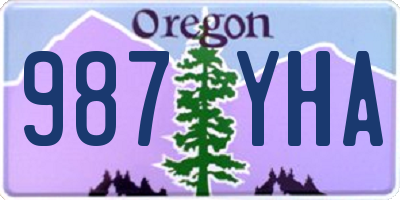 OR license plate 987YHA
