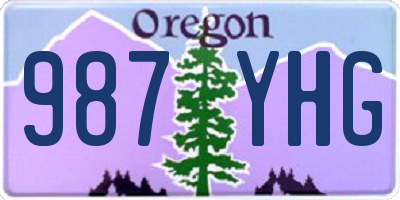 OR license plate 987YHG