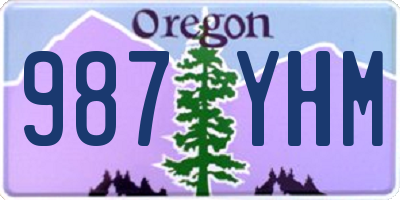 OR license plate 987YHM