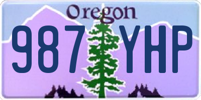 OR license plate 987YHP