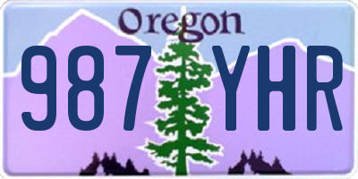 OR license plate 987YHR