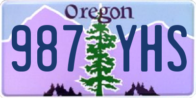 OR license plate 987YHS