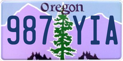 OR license plate 987YIA