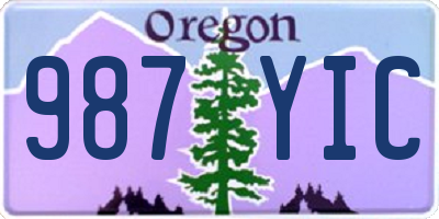 OR license plate 987YIC