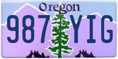 OR license plate 987YIG