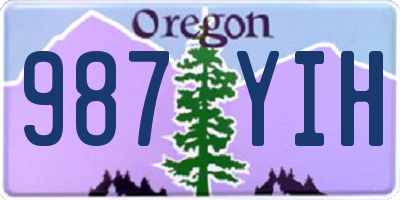 OR license plate 987YIH